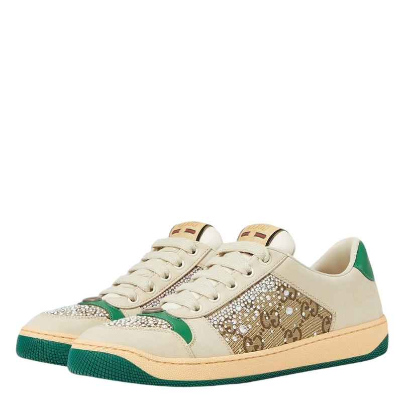 Gucci Unisex Sneakers With Crystal Embellishments And GG Monogram