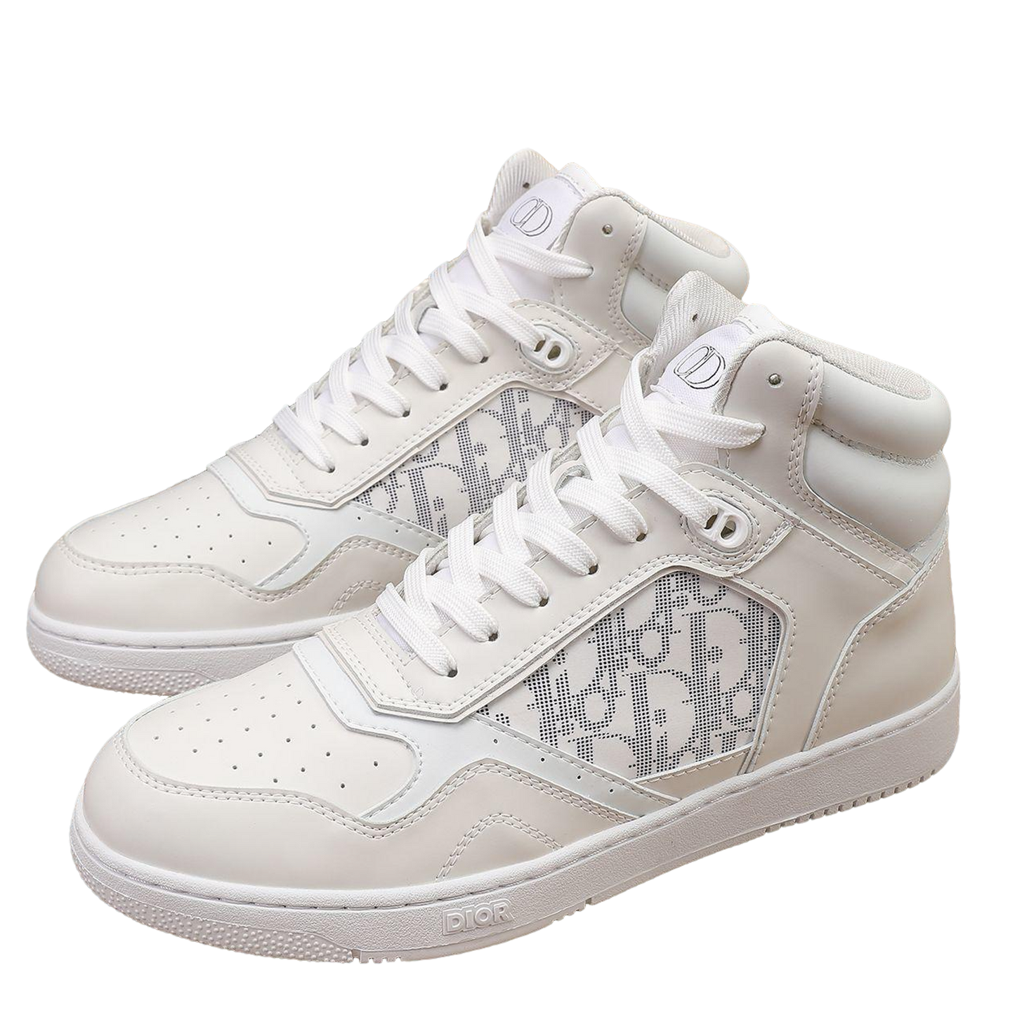 Dior Men's High Top Sneakers with Oblique Pattern and Adjustable Strap