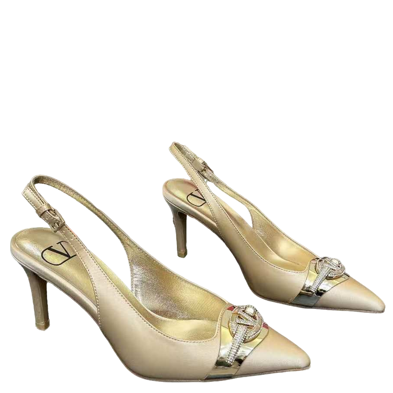 Valentino Women's Pointed Toe Bow High Heels Luxury Patent Leather Pumps