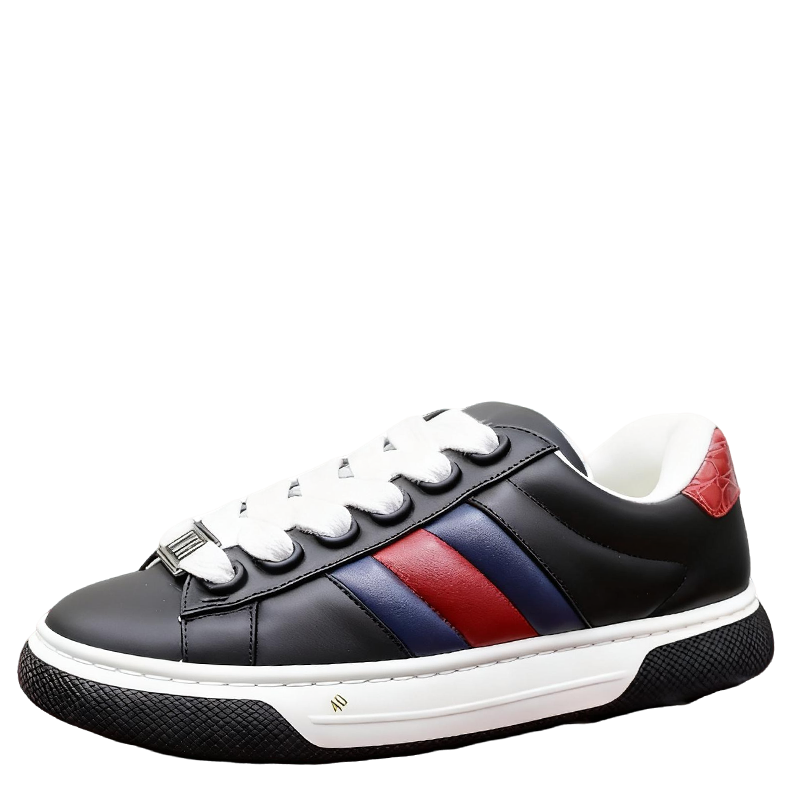 Gucci Unisex Sneakers With Web Stripes And Metal Accent Details