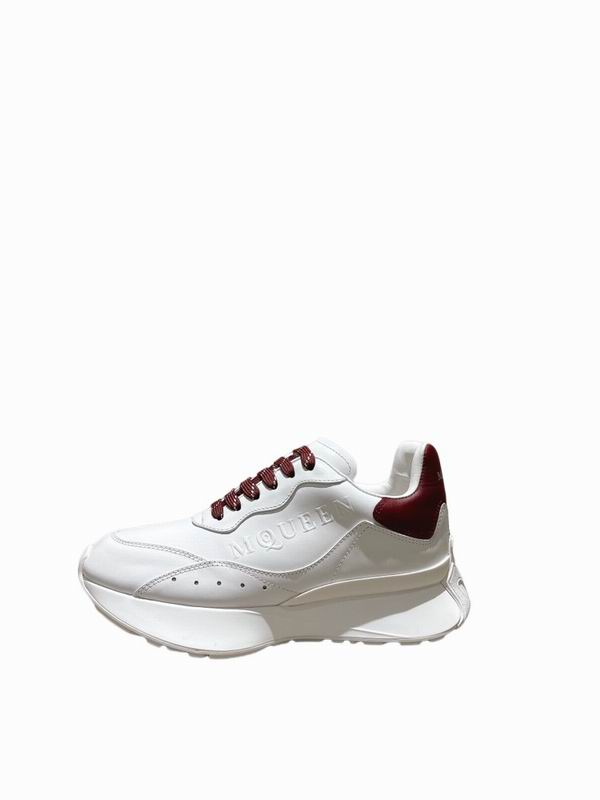 Stylish Alexander McQueen Oversized Sneakers White With Burgundy Accents For Fashion Lovers