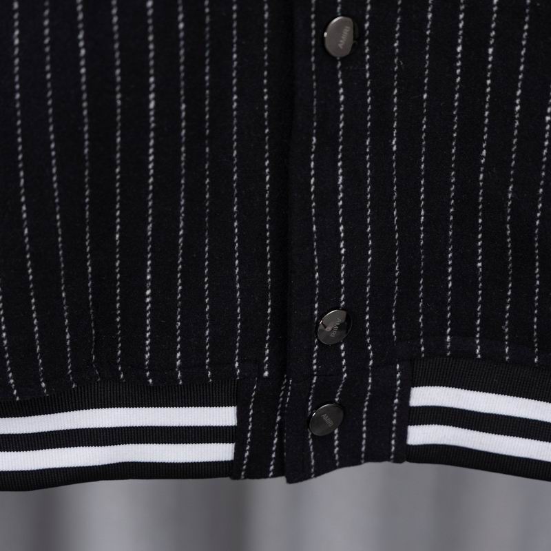 Stylish Amiri Striped Varsity Jacket With Logo