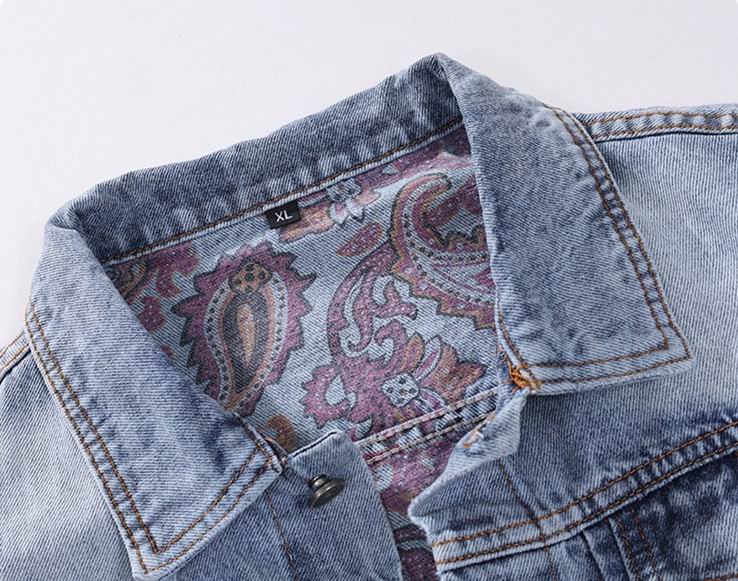 Amiri Light Blue Denim Jacket With Colorful Embroidered Badge