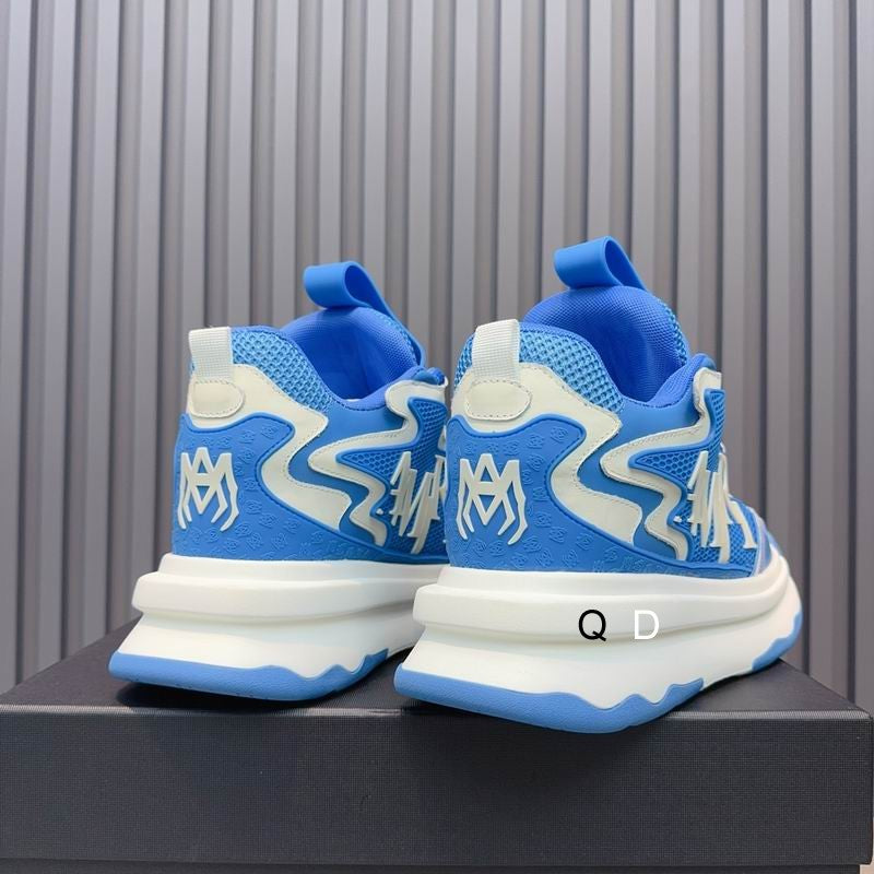 Unisex Amiri Blue And White Chunky Platform Sneakers With Branding
