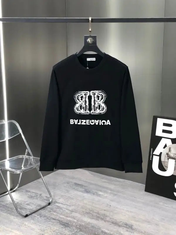 Balenciaga Black Tracksuit With Double B Logo And Crew Neck Sweatshirt