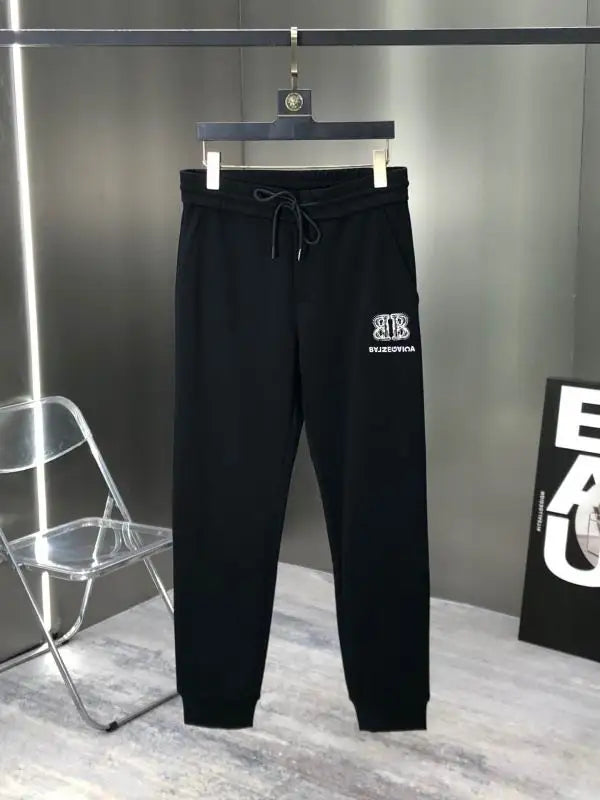 Balenciaga Black Tracksuit With Double B Logo And Crew Neck Sweatshirt