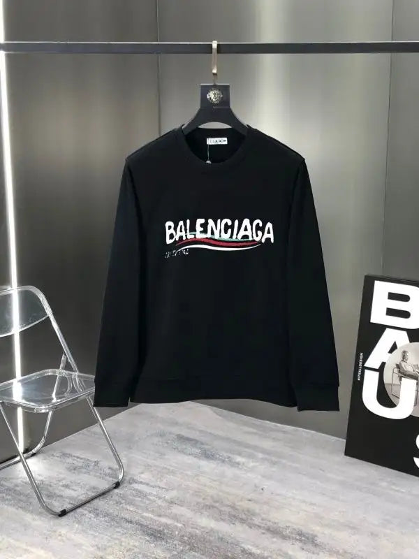 Balenciaga Black Tracksuit With Brand Logo And Crew Neck Sweatshirt