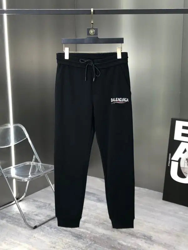 Balenciaga Black Tracksuit With Brand Logo And Crew Neck Sweatshirt