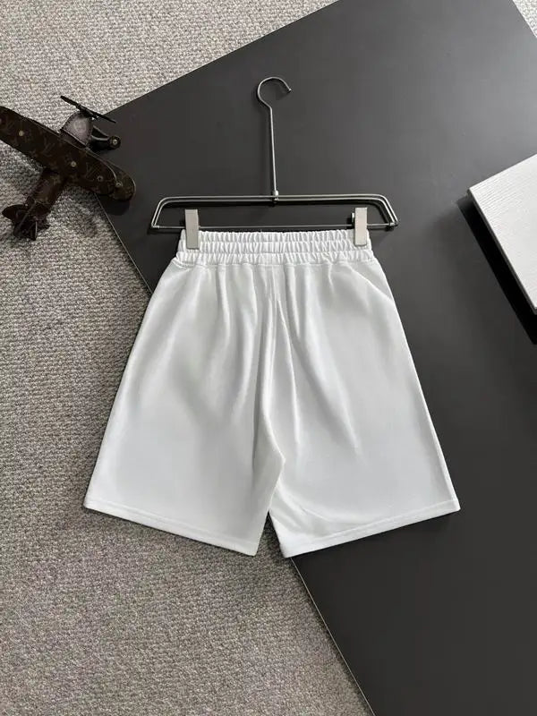 Balenciaga White T - shirt And Shorts Set With Embroidered Crest