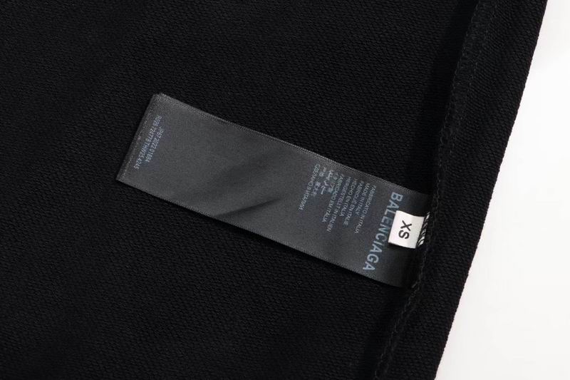 Balenciaga Black/White Hoodie With Unique Circular Logo And Brand Name For Fashion Enthusiasts