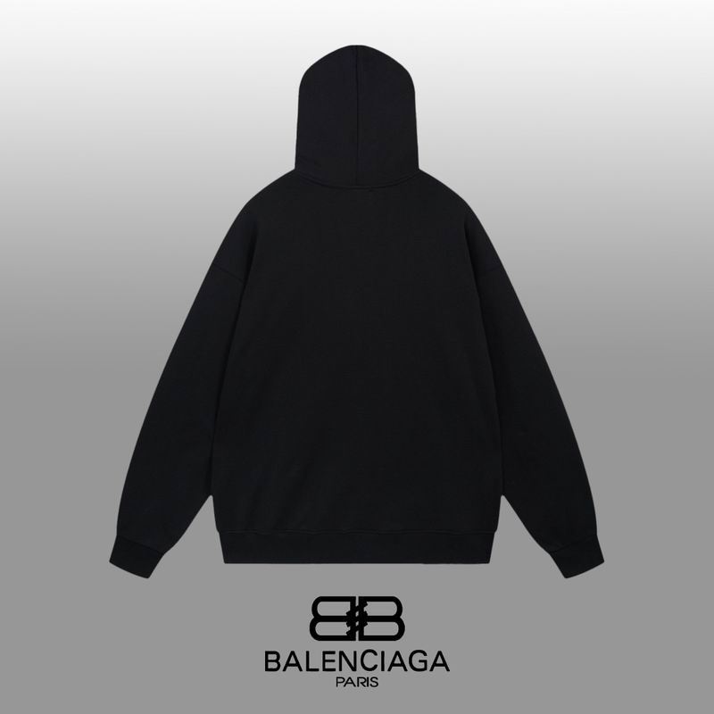 Balenciaga Black Hoodie With White PARIS Logo for Stylish Urban Outfits