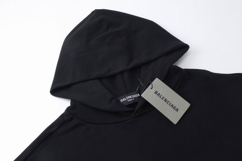 Balenciaga Black Hoodie With White PARIS Logo for Stylish Urban Outfits