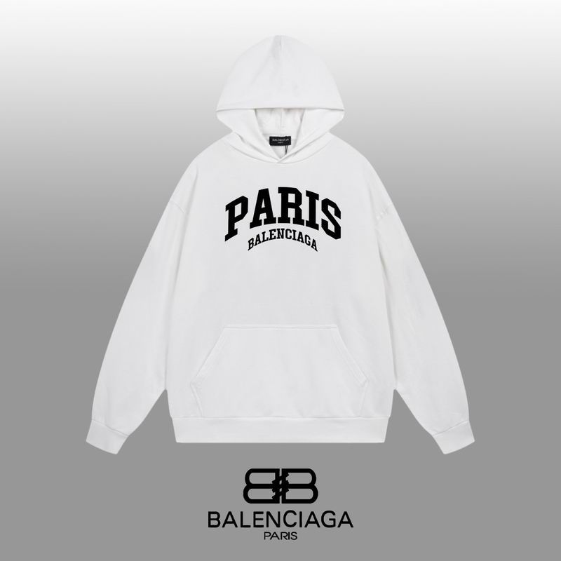 Balenciaga Black Hoodie With White PARIS Logo for Stylish Urban Outfits