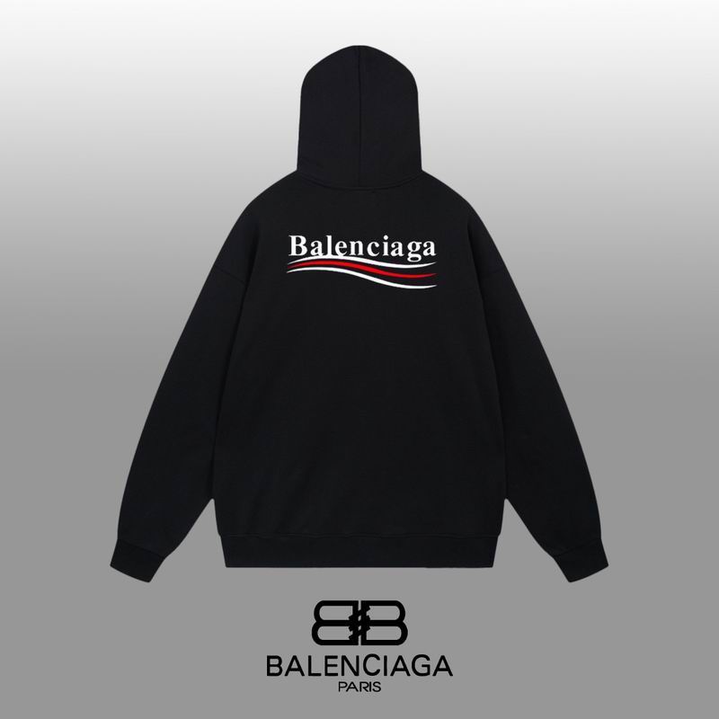Balenciaga White/Black Hoodie With Small Logo And Striped Detail For Minimalist Chic