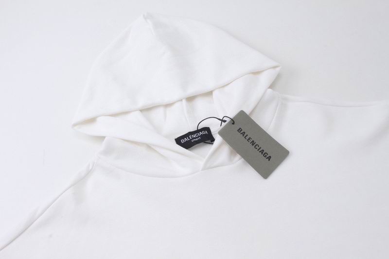 Balenciaga White/Black Hoodie With Small Logo And Striped Detail For Minimalist Chic