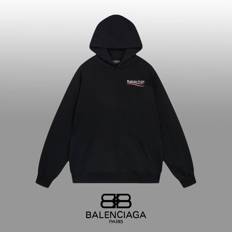 Balenciaga White/Black Hoodie With Small Logo And Striped Detail For Minimalist Chic