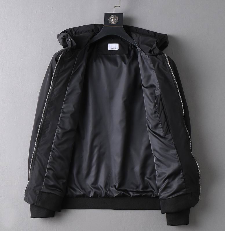 Burberry - Inspired Black Hooded Jacket with Equestrian Knight Emblem
