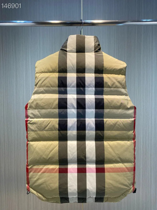 Burberry Iconic Check Pattern Puffer Vest For Seasonal Layering And Style