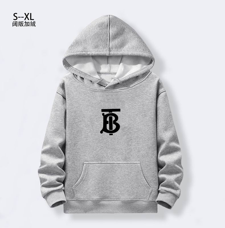 Burberry Black/Gray Hoodie With White Exclusive Logo For Trendy Streetwear Looks