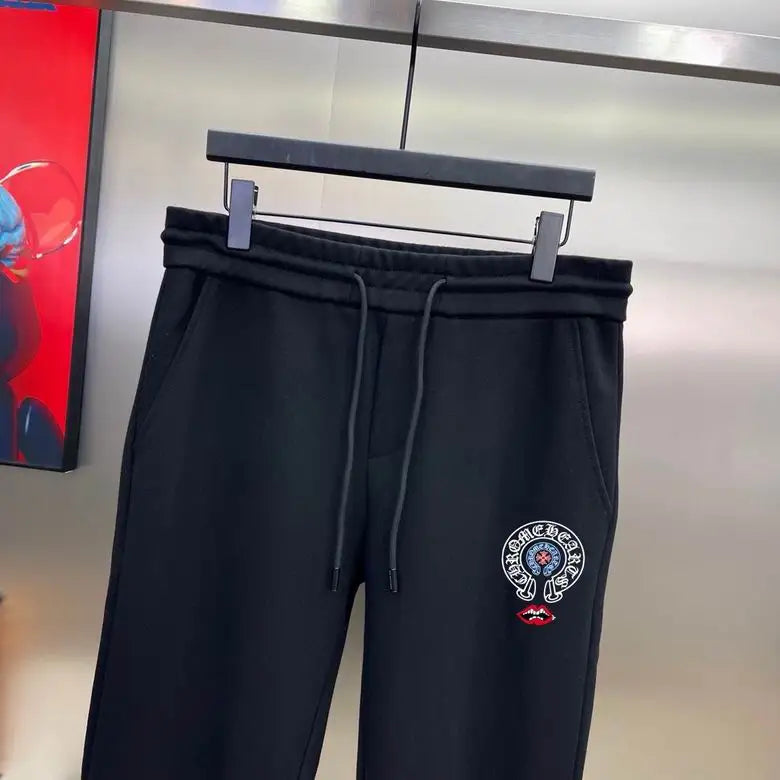 Chrome Hearts Black Tracksuit With Colorful Embroidered Motifs