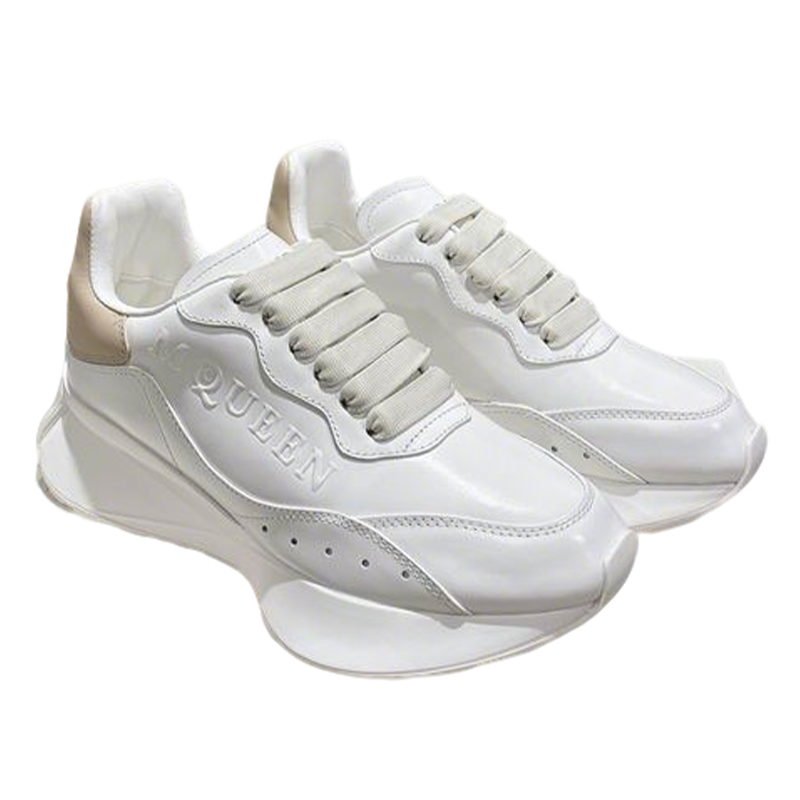 Chic Alexander McQueen Oversized Sneakers In White And Beige For Trendy Outfits
