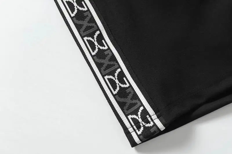 Dolce & Gabbana Stylish Black Shorts With Side Patterns