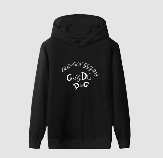 Dolce & Gabbana White Hoodie With Artistic Brand Letter Patterns For Unique Style
