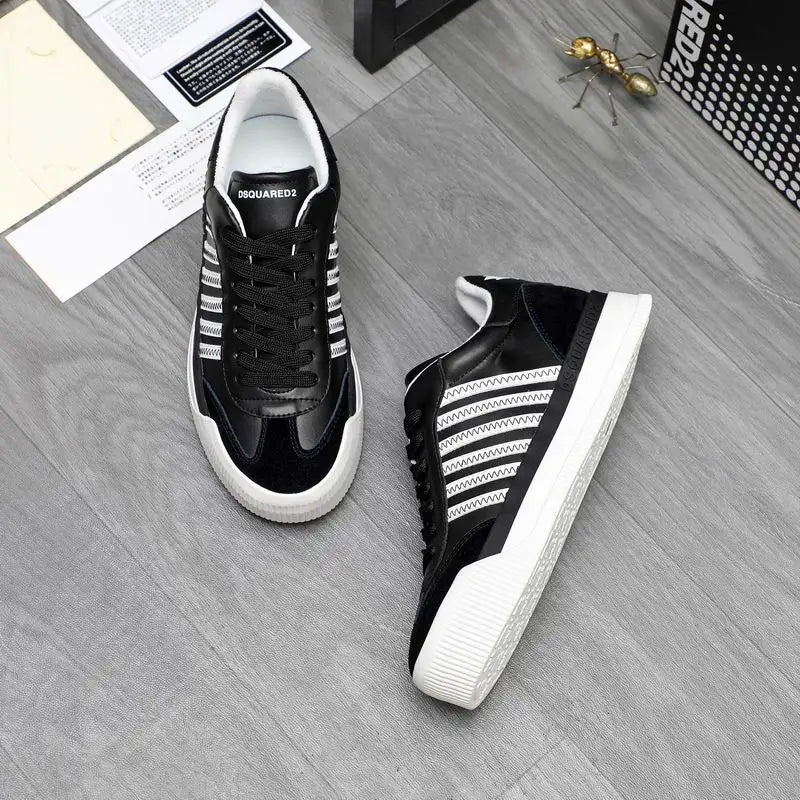 DSQUARED2 Stylish Black And White Casual Sneakers