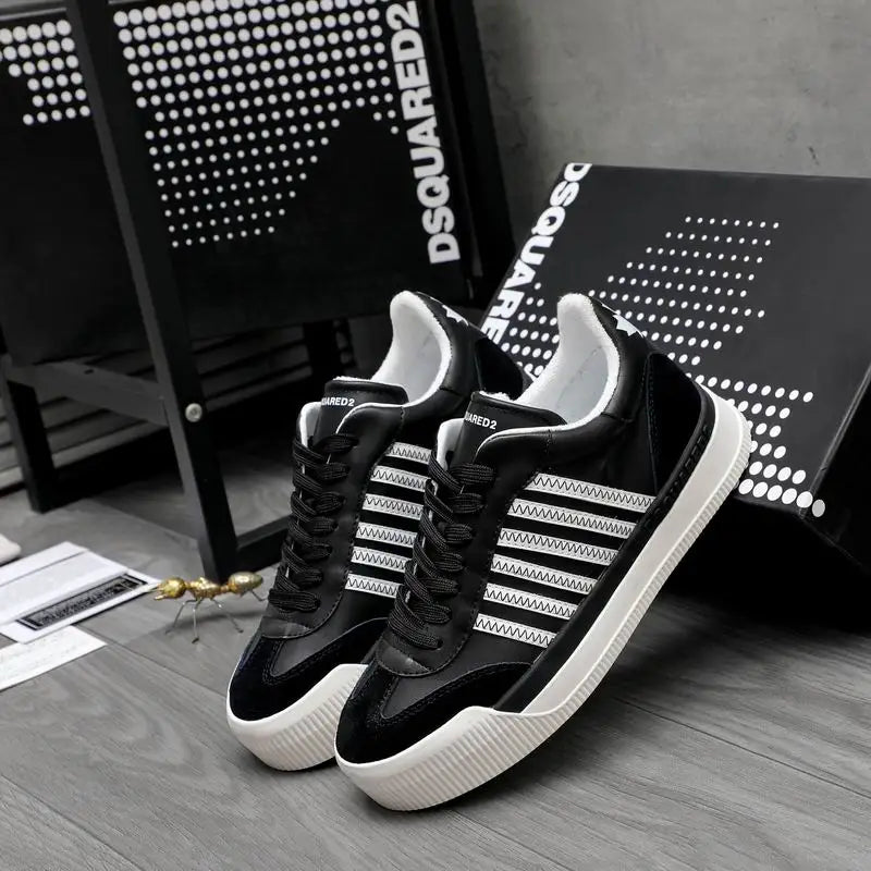 DSQUARED2 Stylish Black And White Casual Sneakers