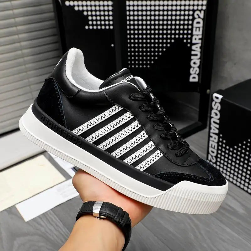 DSQUARED2 Stylish Black And White Casual Sneakers