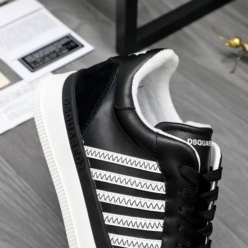 DSQUARED2 Stylish Black And White Casual Sneakers