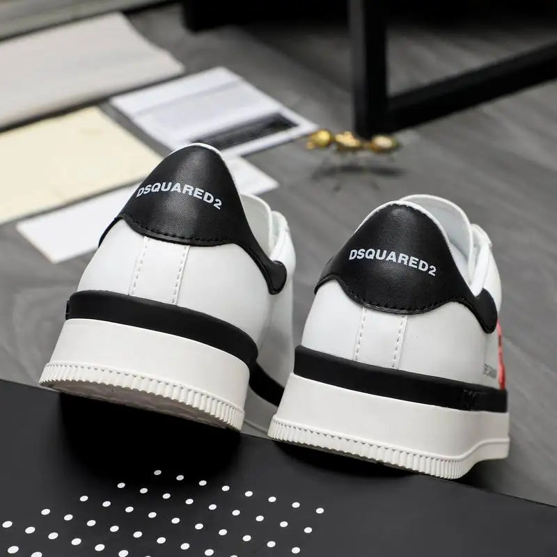 DSQUARED2 White Casual Sneakers With Red Accent And "THE CANADIAN" Text