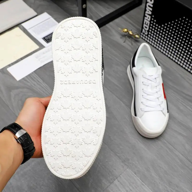 DSQUARED2 White Casual Sneakers With Red Accent And "THE CANADIAN" Text