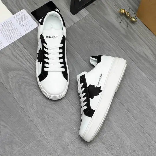 DSQUARED2 White And Black Casual Sneakers With "THE CANADIAN" Text