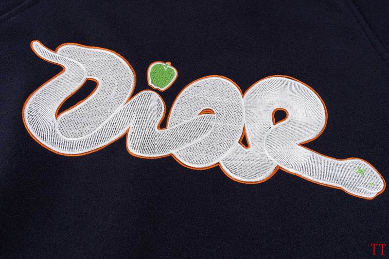 Dior Navy Blue Bomber Jacket With Signature Stripes And CD Logo