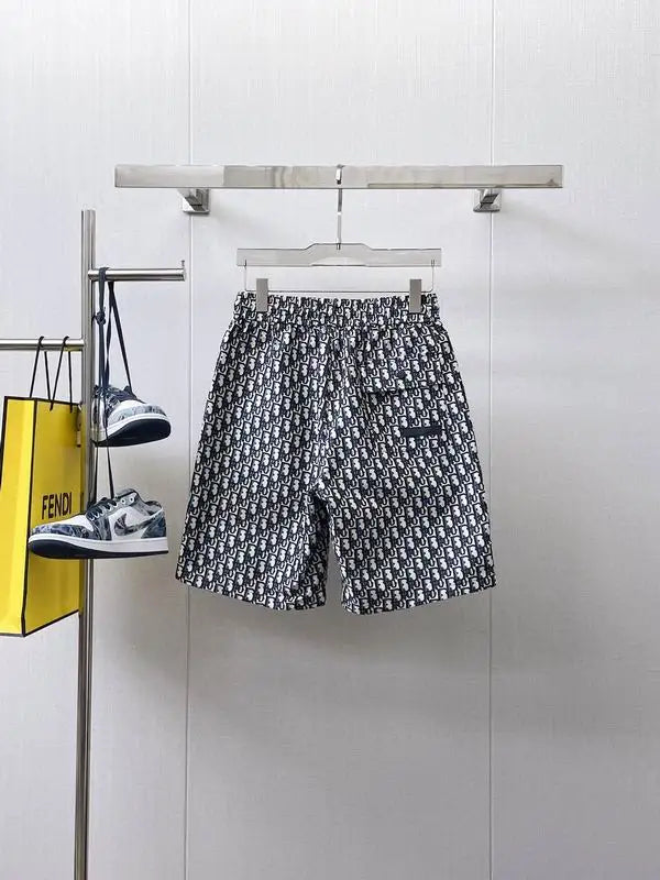 Dior Monogram - Patterned Black And White Shorts With Drawstring