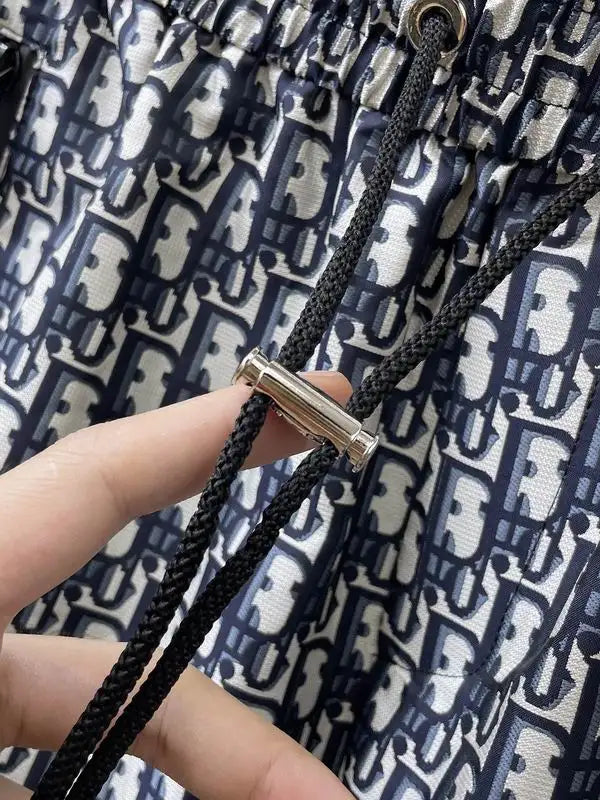 Dior Monogram - Patterned Black And White Shorts With Drawstring