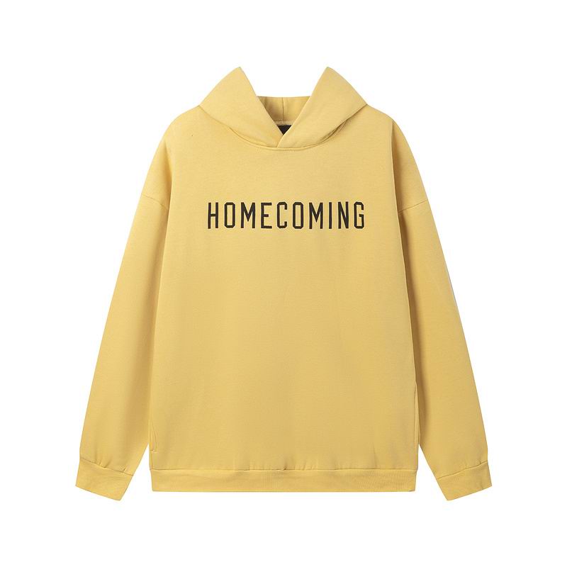 Fear Of God Black Hoodie With Gold Homecoming Lettering For Casual Chic Outfits