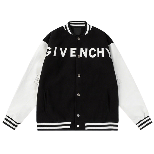 Givenchy Black And White Varsity Jacket With Bold Brand Lettering