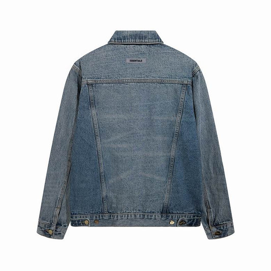 FOG Style Classic Blue Denim Jacket With Button Front And Chest Pockets
