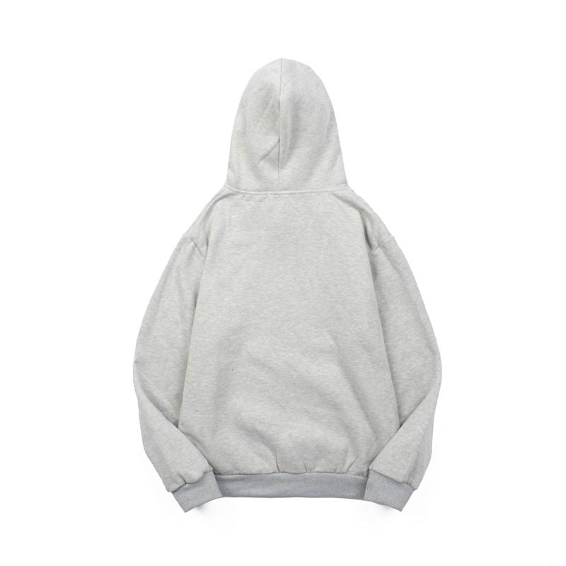 Fear Of God Grey Hoodie With NBA Paris Essentials Print For Sports Fashion Fans