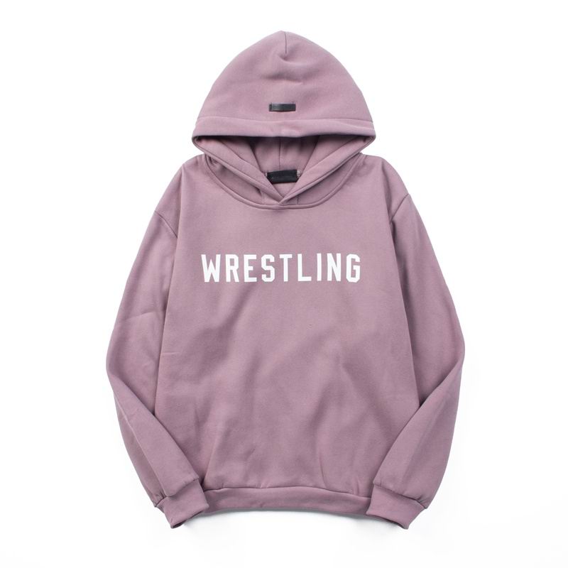 Fear Of God Pink Hoodie With Wrestling Print For Bold Street Fashion Statements
