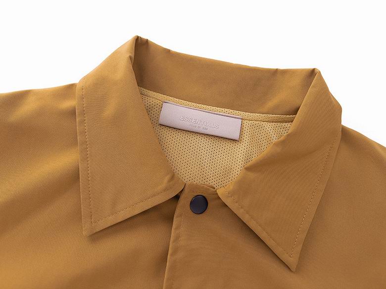 FOG Inspired Brown/White Button Up Collared Jacket With Drawstring Hem