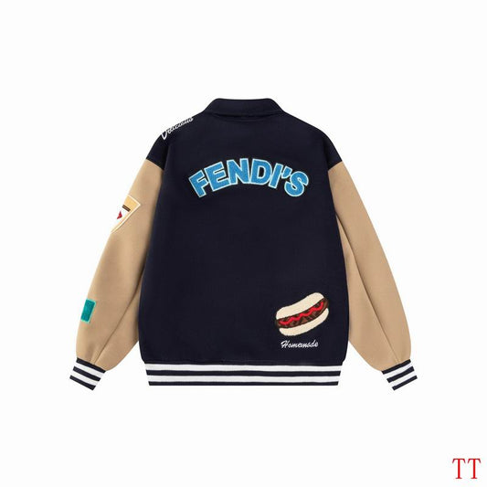 Fendi Varsity Jacket With Food Patches And Retro Number Details