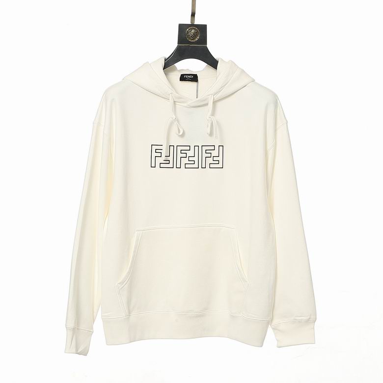 Beige Fendi Hoodie With Distinctive Geometric Logo For Fashion Lovers