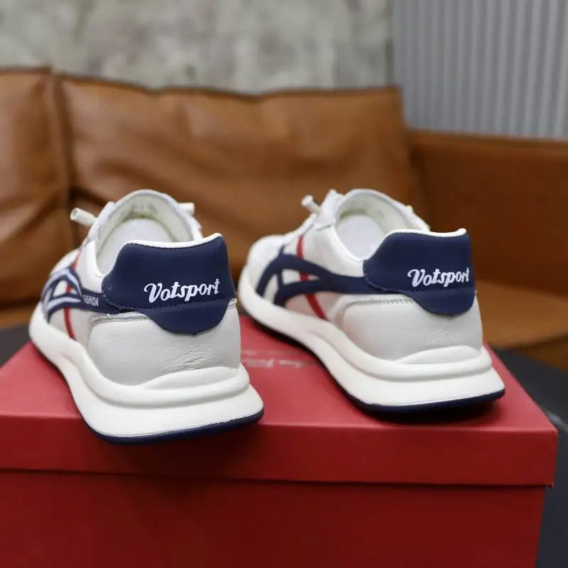 Salvatore Ferragamo - Inspired White Casual Sneakers With Color Accents
