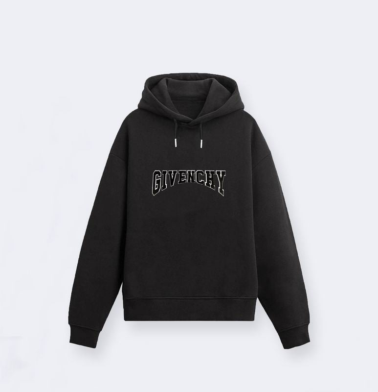 White/Black Givenchy Hoodie With Classic Black Logo For Timeless Fashion