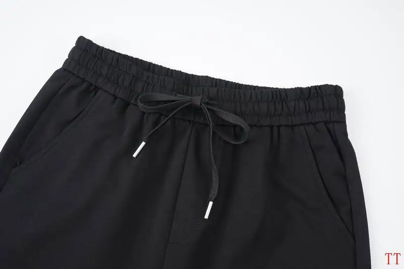 Givenchy Men's Black Drawstring Shorts with Side Logo Print