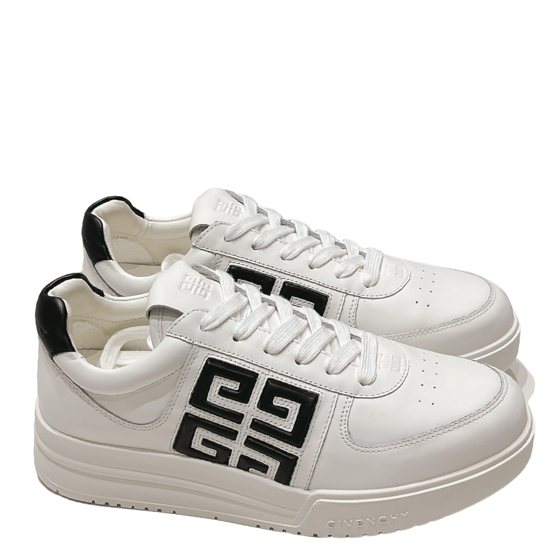 Givenchy Unisex White Sneakers With Black Accents For Luxury Casual Style