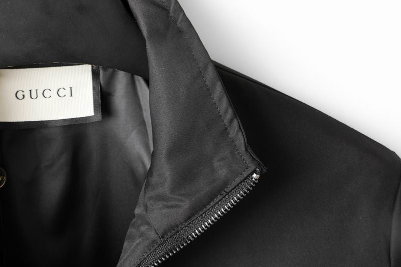 Gucci Black Track Jacket With Iconic Web Stripe